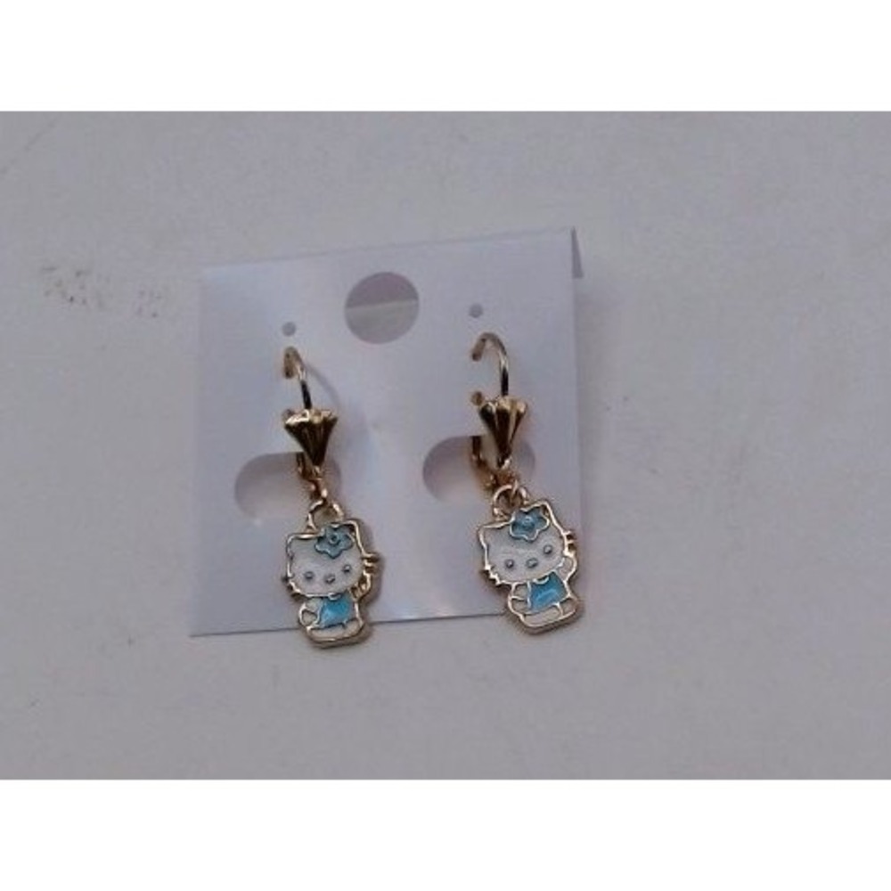 Sanrio - Hello Kitty Dangling Earrings, Blue Outfit, BRAND NEW